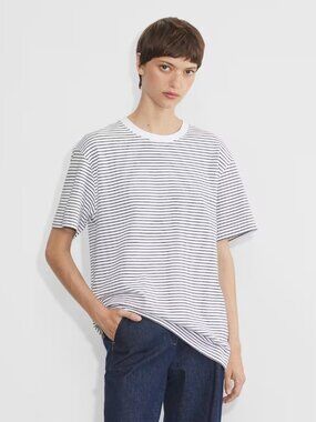 Babaton Pegasus T-Shirt in White/Dark Stripes 2XS